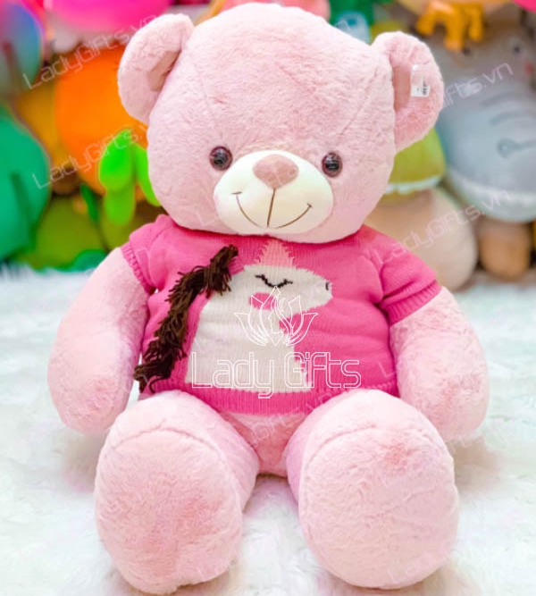 Gấu bông teddy kì lân hồng